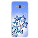 Чехол Print для Samsung J7 2015 / J700H / J700 / J700F силиконовый бампер с рисунком Butterflies Blue