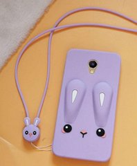 Чехол Funny-Bunny 3D для Meizu M3 / M3s / M3 mini Бампер резиновый сиреневый