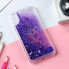 Чохол Glitter для Iphone X Бампер Рідкий блиск Фіолетовий