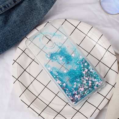Чехол Glitter для Meizu M5 Note Бампер Жидкий блеск синий