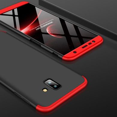 Чехол GKK 360 для Samsung J6 Plus 2018 / J610 оригинальный бампер Black-Red