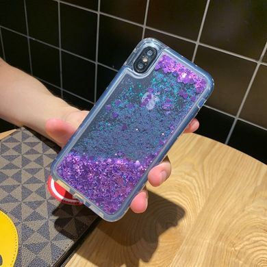 Чохол Glitter для Iphone X Бампер Рідкий блиск Фіолетовий