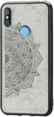 Чехол Embossed для Xiaomi Mi A2 Lite / Redmi 6 Pro бампер накладка тканевый серый