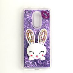 Чохол Glitter для Xiaomi Redmi 5 бампер рідкий блиск Заєць Фіолетовий