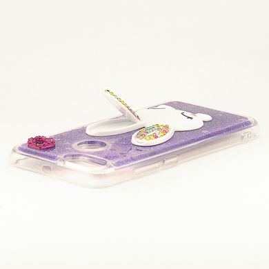 Чохол Glitter для Xiaomi Mi A1 / Mi5x бампер Рідкий блиск акваріум Заєць Фіолетовий