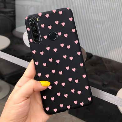 Чохол Style для Xiaomi Redmi Note 8T силіконовий бампер Чорний Little pink hearts