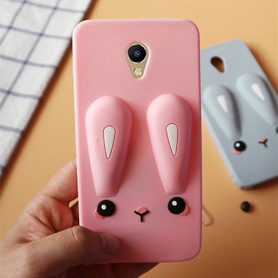 Чехол Funny-Bunny 3D для Meizu M3 note Бампер резиновый розовый