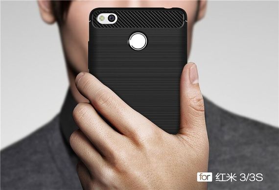 Чехол Carbon для Xiaomi Redmi 3s / Redmi 3 Pro бампер Black