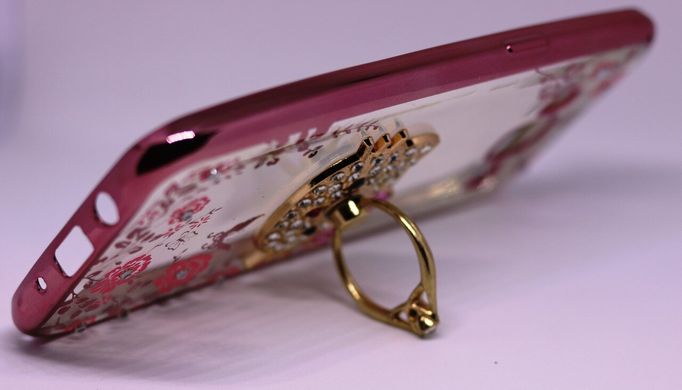 Чехол Luxury для Samsung J7 Neo J701F/DS ультратонкий бампер Ring Kitty Rose-Gold