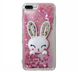 Чехол Glitter для Iphone 7 Plus / 8 Plus бампер жидкий блеск Заяц Розовый