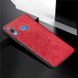 Чехол Embossed для Samsung Galaxy A20 2019 / A205 бампер накладка тканевый красный