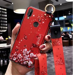 Чехол Lanyard для Xiaomi Redmi 7 бампер с ремешком Red