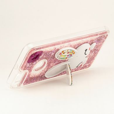 Чохол Glitter для Xiaomi Mi A1 / Mi5x бампер Рідкий блиск акваріум Заєць рожевий