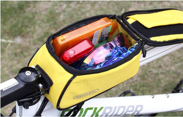 Велосипедная сумка Roswheel 6.5" велосумка для смартфона на раму 12496 L Yellow