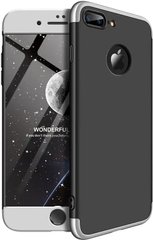 Чехол GKK 360 для Iphone 7 Plus / 8 Plus бампер противоударный с вырезом Black-Silver