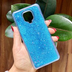 Чехол Glitter для Xiaomi Redmi Note 9 Pro бампер силиконовый Синий