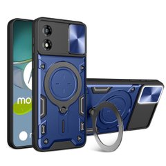 Чехол Magnetic Shield для Motorola Moto E13 бампер противоударный с подставкой Blue