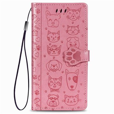 Чехол Embossed Cat and Dog для Xiaomi Redmi 8 книжка кожа PU Pink