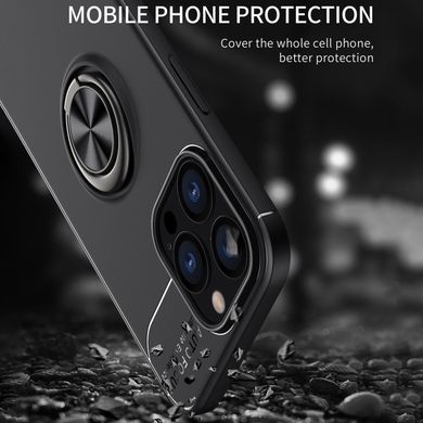 Чехол TPU Ring для Iphone 14 Pro бампер противоударный с подставкой кольцом Black
