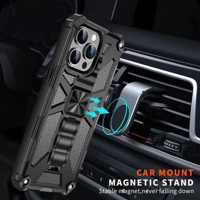 Чехол Shockproof Shield для Iphone 15 Pro бампер противоударный с подставкой Black