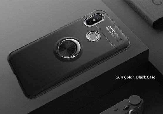Чохол TPU Ring для Xiaomi Redmi Note 6 Pro бампер оригінальний Black з кільцем