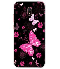 Чехол Print для Xiaomi Redmi 8A силиконовый бампер Butterflies Pink