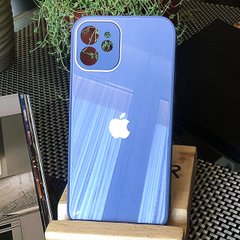 Чехол Color-Glass для Iphone 12 mini бампер с защитой камер Blue