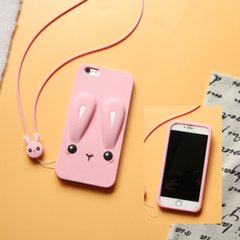 Чохол Funny-Bunny 3D для iPhone 7/8 Бампер гумовий рожевий