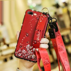 Чехол Lanyard для Iphone 7 Plus / Iphone 8 Plus бампер с ремешком Red
