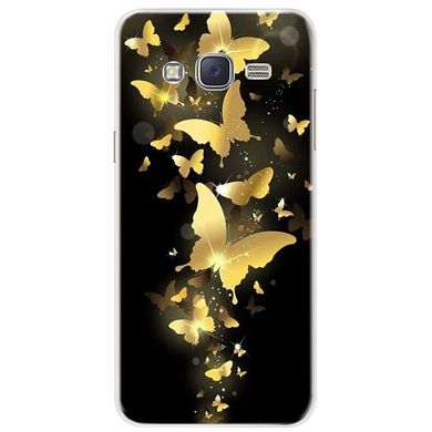 Чехол Print для Samsung J7 2015 / J700H / J700 / J700F силиконовый бампер с рисунком Butterflies Gold
