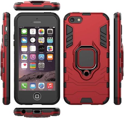 Чехол Iron Ring для Iphone 6 Plus / 6s Plus бронированный Бампер с подставкой Red