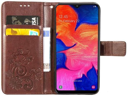 Чехол Clover для Samsung Galaxy A10 2019 / A105 книжка кожа PU коричневый