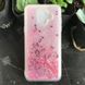 Чохол Glitter для Samsung A6 2018 / A600 бампер Рідкий блиск серце Рожевий