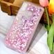 Чехол Glitter для Xiaomi Redmi Note 6 Pro Бампер Жидкий блеск сердце Розовый