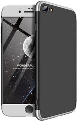 Чехол GKK 360 для Iphone SE 2020 бампер противоударный без вырезa Black-Silver