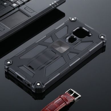 Чехол Shockproof Shield для Xiaomi Redmi Note 9 бампер противоударный с подставкой Black
