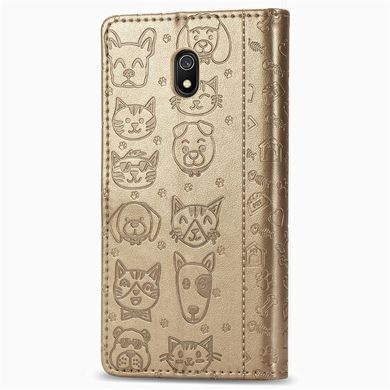 Чохол Embossed Cat and Dog для Xiaomi Redmi 8A книжка шкіра PU Gold