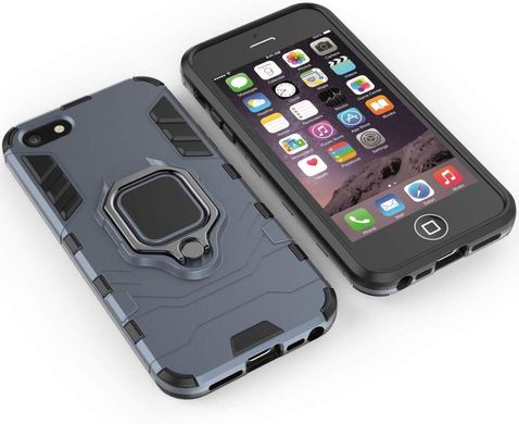Чехол Iron Ring для Iphone 6 Plus / 6s Plus бронированный Бампер с подставкой Dark-Blue
