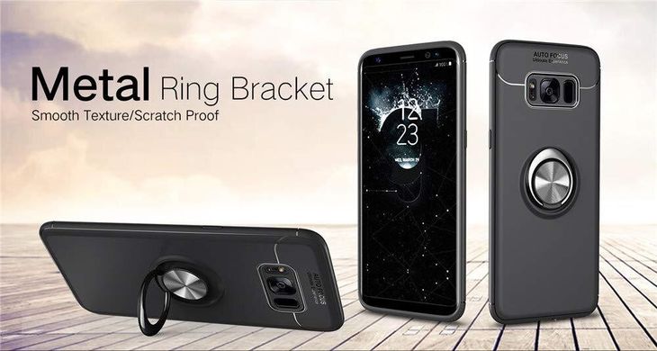 Чохол TPU Ring для Samsung S8 бампер оригінальний Black з кільцем