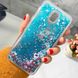 Чехол Glitter для Samsung Galaxy J7 2017 / J730 Бампер Жидкий блеск Синий
