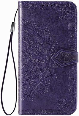 Чехол Vintage для IPhone X книжка с узором кожа PU фиолетовый