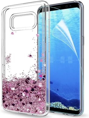 Чехол Glitter для Samsung Galaxy S8 Plus / G955 бампер силиконовый аквариум Розовый