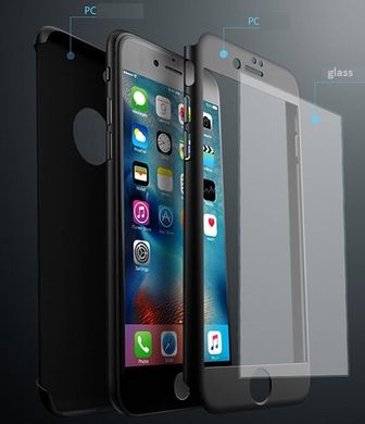 Чехол Ipaky для Iphone 7 / Iphone 8 бампер + стекло 100% оригинальный с вырезом 360 Black