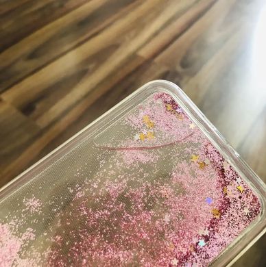 Чехол Glitter для Samsung Galaxy J5 2015 / J500 Бампер Жидкий блеск звезды розовый УЦЕНКА