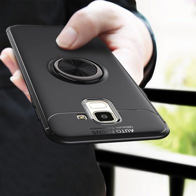 Чохол TPU Ring для Samsung Galaxy J6 2018 / J600F протиударний бампер з кільцем Black
