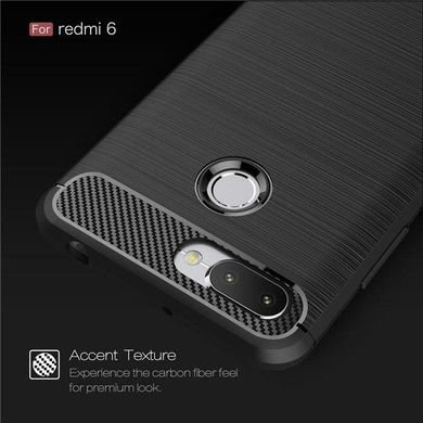 Чехол Carbon для Xiaomi Redmi 6 бампер Черный