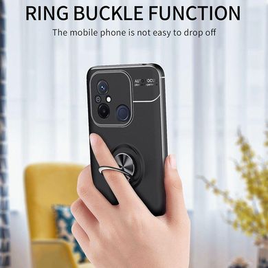 Чехол TPU Ring для Xiaomi Redmi 12C бампер противоударный с кольцом Black