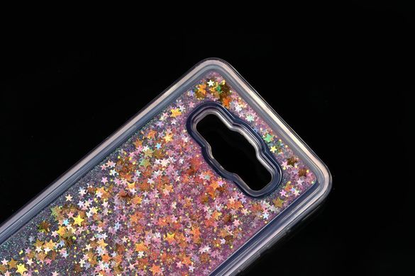 Чехол Glitter для Samsung Galaxy J7 Neo / J701F Бампер Жидкий блеск звезды розовый