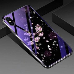 Чехол Glass-Case для Iphone XS бампер стеклянный Sakura