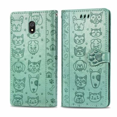Чехол Embossed Cat and Dog для Xiaomi Redmi 8A книжка кожа PU Mint
